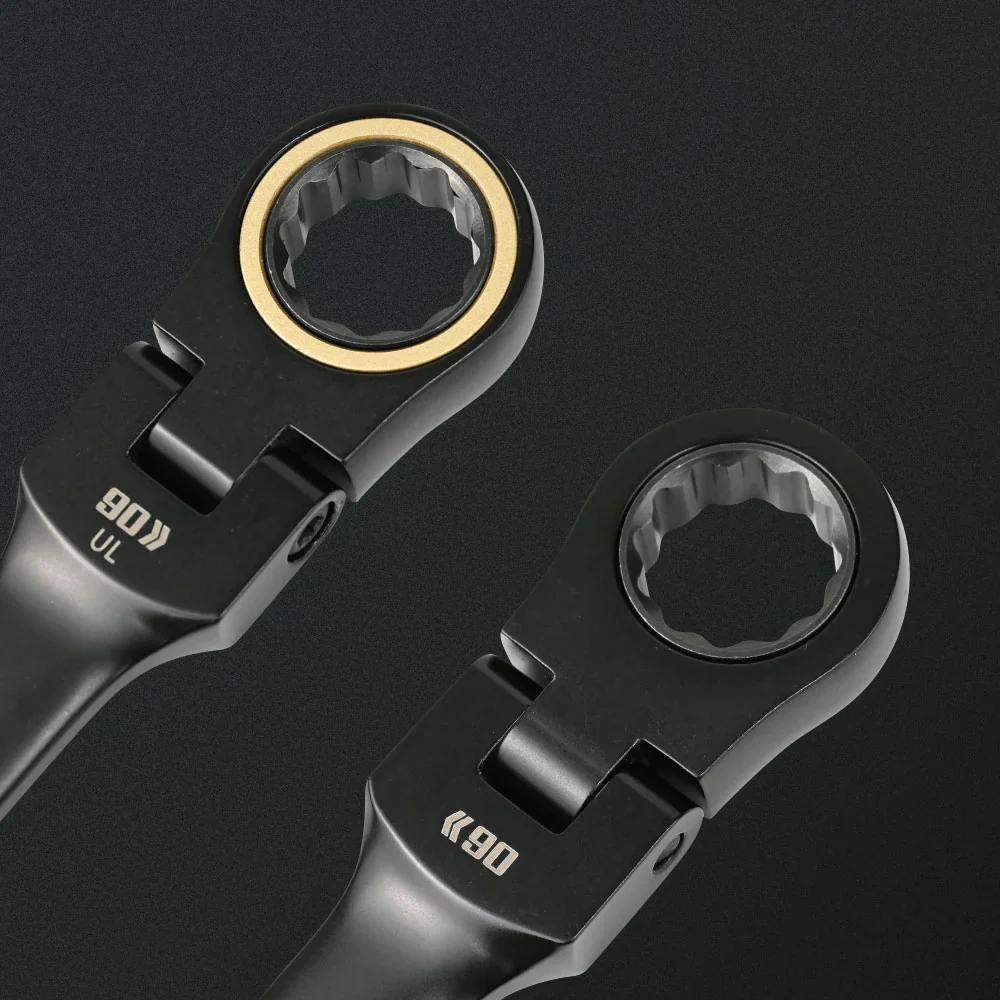Fujiya CWL-7S-BG Flex Ratchet Combination Wrench Set 7-piece KUROKIN (Black & Gold) - Image 4