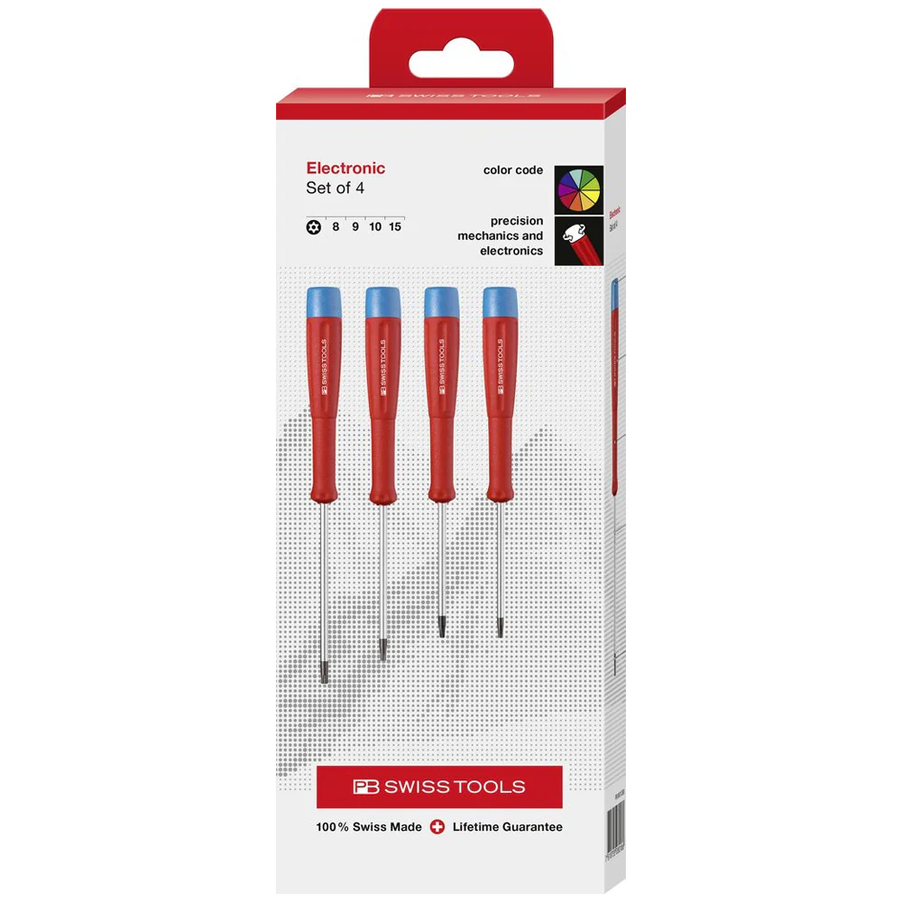 PB Swiss 8627.CBB Micro Electronics Screwdriver Set – Security Torx