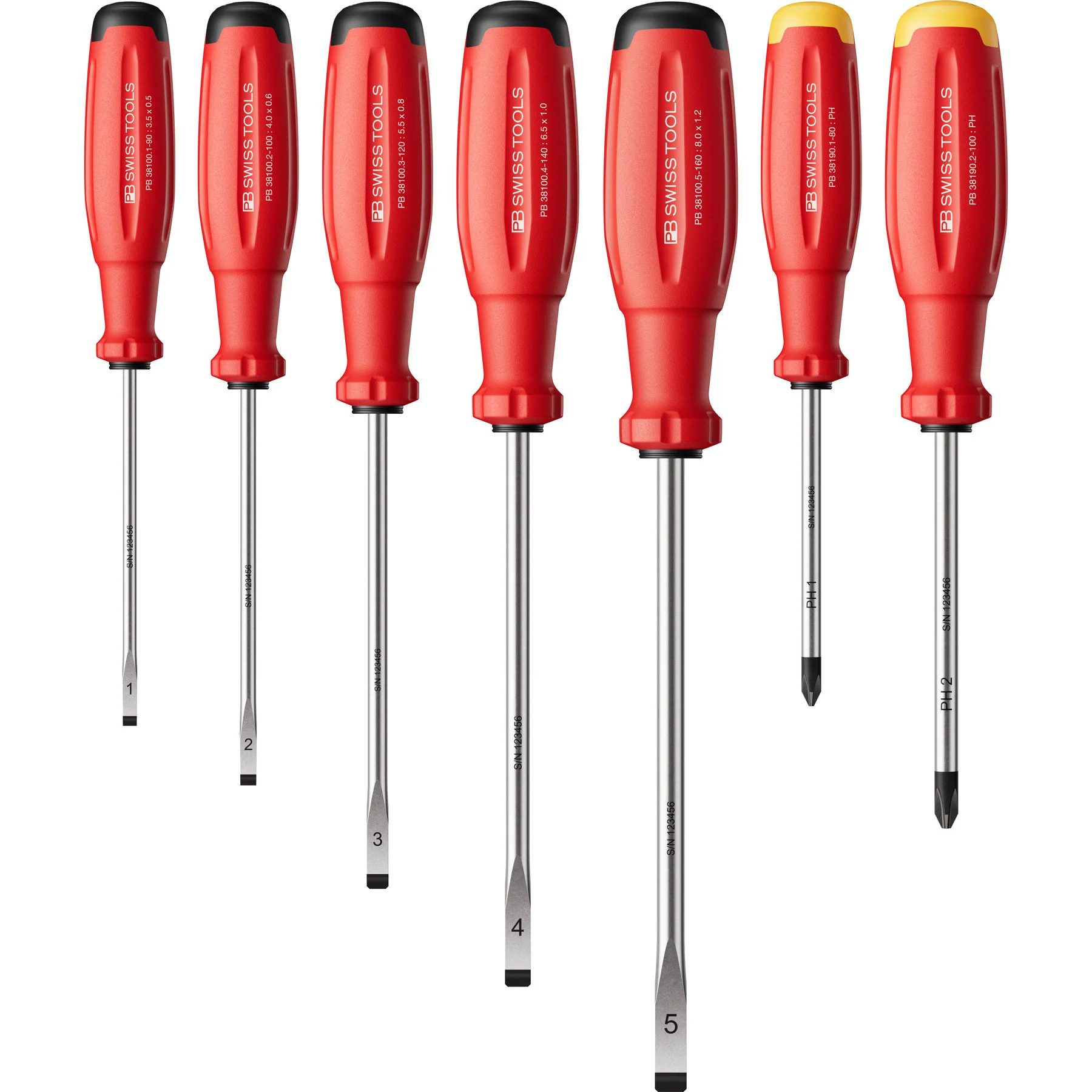 PB Swiss SwissGrip Evo Screwdriver Set, Slotted & Phillips, PB 38252